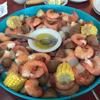 a plate full of food